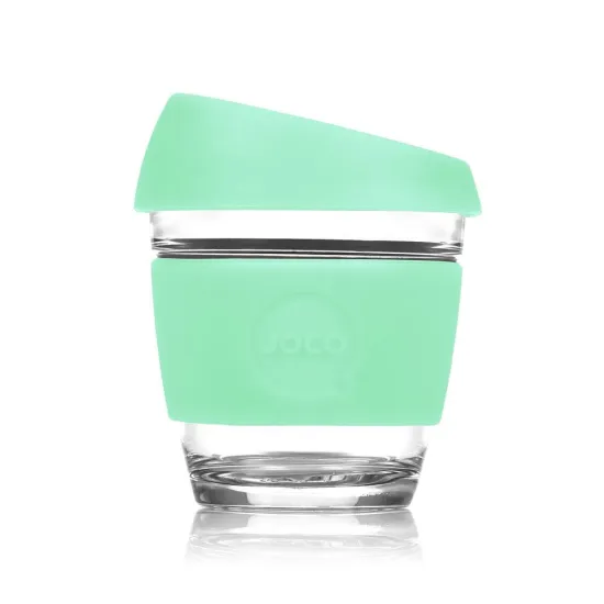 Reusable Glass Coffee Cup, 8oz