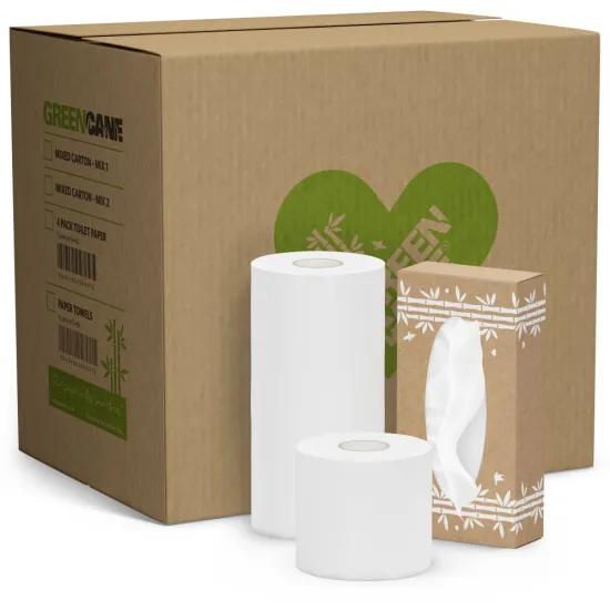 Mixed box of Naked Toilet Paper, Kitchen Towels and Tissues