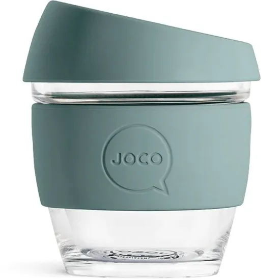 Reusable Glass Coffee Cup, 8oz