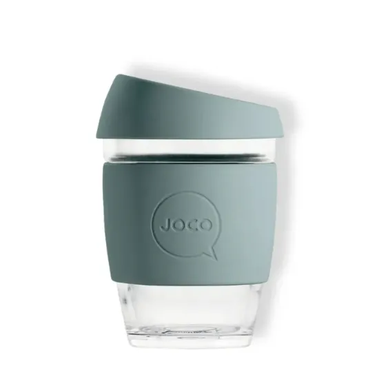 Reusable Glass Coffee Cup, 12oz