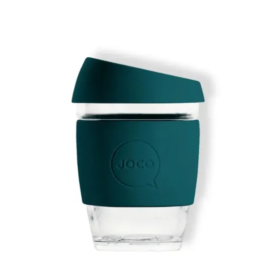 Reusable Glass Coffee Cup, 12oz