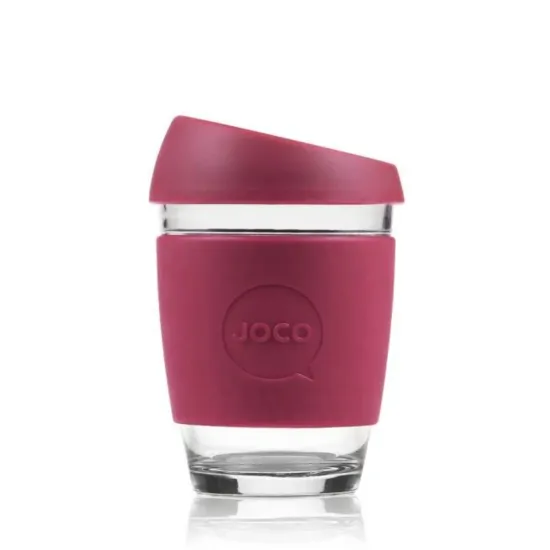 Reusable Glass Coffee Cup, 12oz