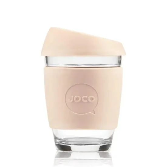Reusable Glass Coffee Cup, 12oz