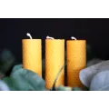 Beeswax Rolled Pillar Candles, 100% Natural, 3-Pack