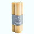 Beeswax Rolled Pillar Candles, 100% Natural, 3-Pack