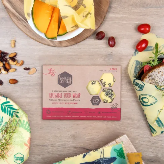 Eco-Friendly Beeswax Wraps 5-Pack by Honeywrap