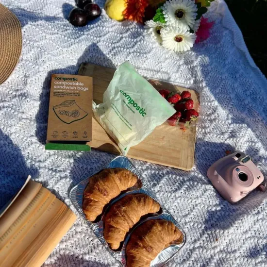 Home Compostable Resealable Zip Lock Sandwich Bags - Eco-Friendly