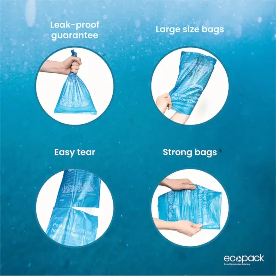 Eco-Friendly Dog Poop Bags - 90 Recycled Ocean Plastic