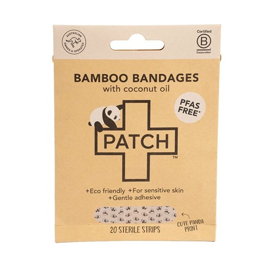 Patch Kids Bamboo Plasters, Panda Prints, Coconut Oil