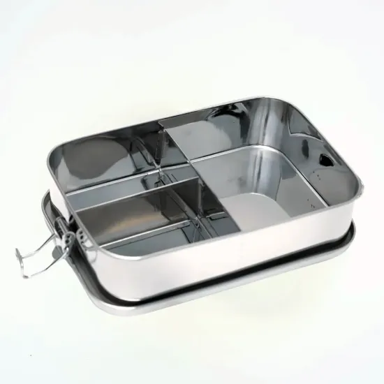 Large Twin Layer Stainless Steel Lunchbox & Snackbox