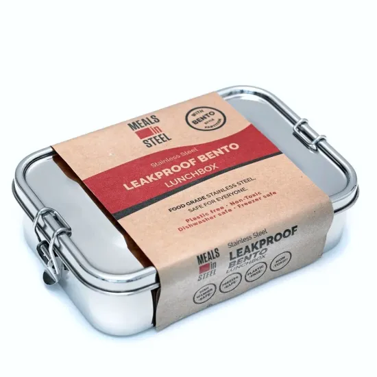 Large Twin Layer Stainless Steel Lunchbox & Snackbox