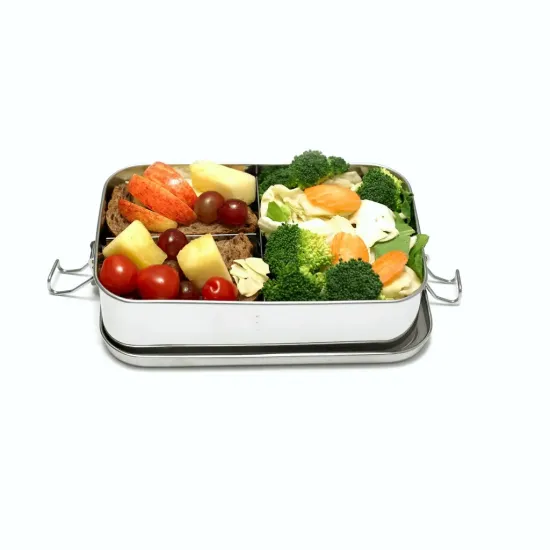 Large Twin Layer Stainless Steel Lunchbox & Snackbox