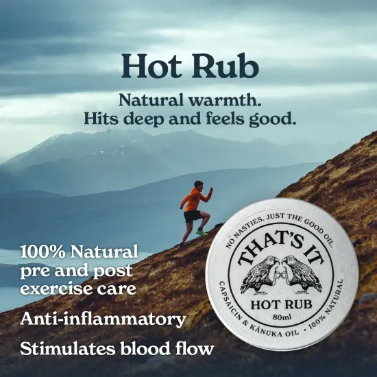 Hot Rub, 100% Natural Capsaicin and NZ Kanuka Oil Muscle Warmer