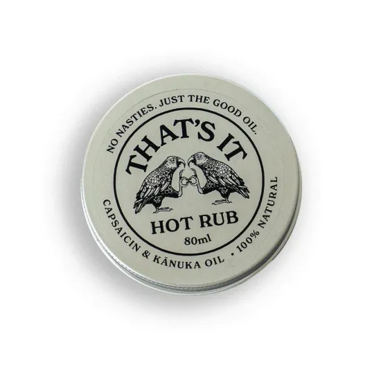 Hot Rub, 100% Natural Capsaicin and NZ Kanuka Oil Muscle Warmer