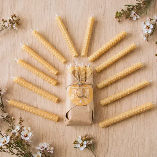 Beeswax Birthday Candles Pack of 12
