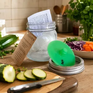 Glass Fermentation Jar Kit with Silicone Airlock Lid