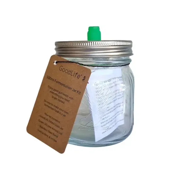 Glass Fermentation Jar Kit with Silicone Airlock Lid