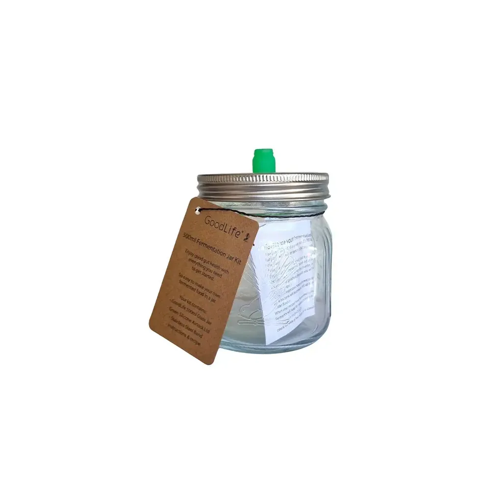 Glass Fermentation Jar Kit with Silicone Airlock Lid