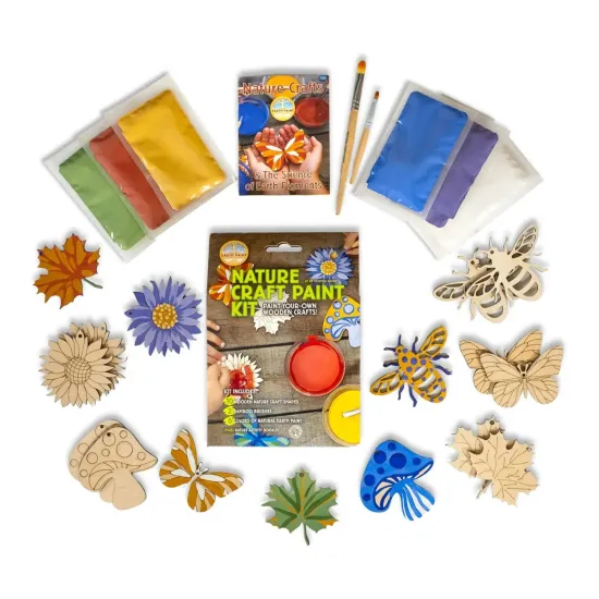 Nature Craft Paint Kit for Kids, Non-Toxic Earth Paint & Wooden