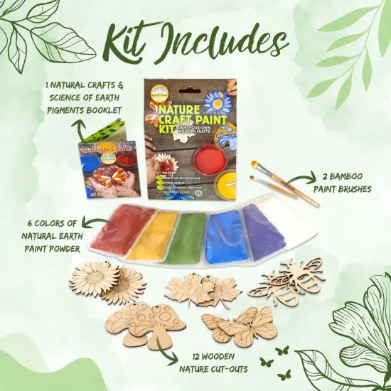 Nature Craft Paint Kit for Kids, Non-Toxic Earth Paint & Wooden