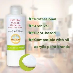 Natural Matte Medium: Plant-Based Archival Matte Varnish for Acrylic Paint (237 ml)