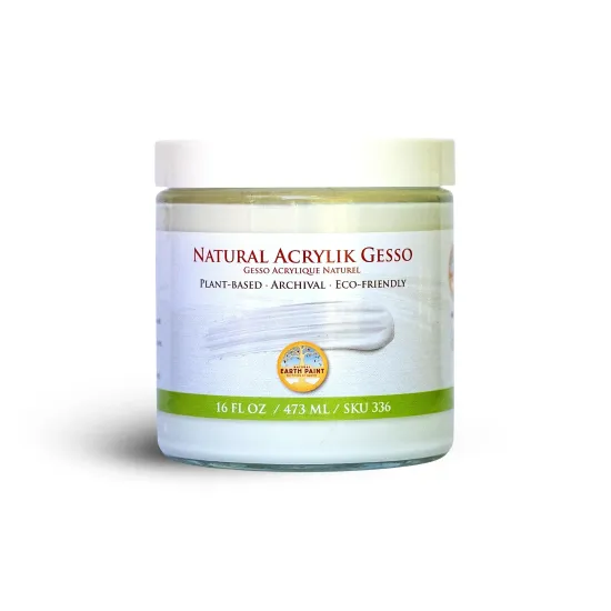 Natural Acrylik Gesso, Plant-Based Non-Toxic Art Primer, 473 ml