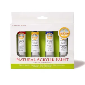 Natural Acrylik Paint 4-Colour Box Set, Plant-Based Non-Toxic