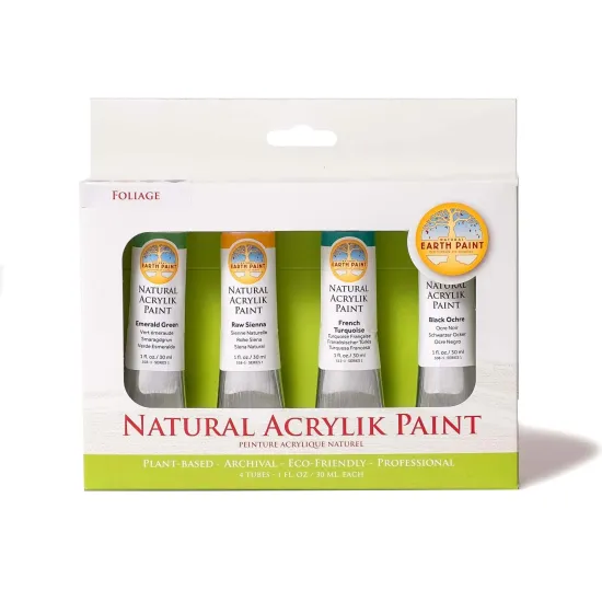 Natural Acrylik Paint 4-Colour Box Set, Plant-Based Non-Toxic