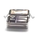 Twin Layer rectangular Stainless Steel lunchbox with Snackbox
